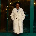 White Women’s Faux Shearling Teddy Coat — Oversize Winter Wool Overcoat